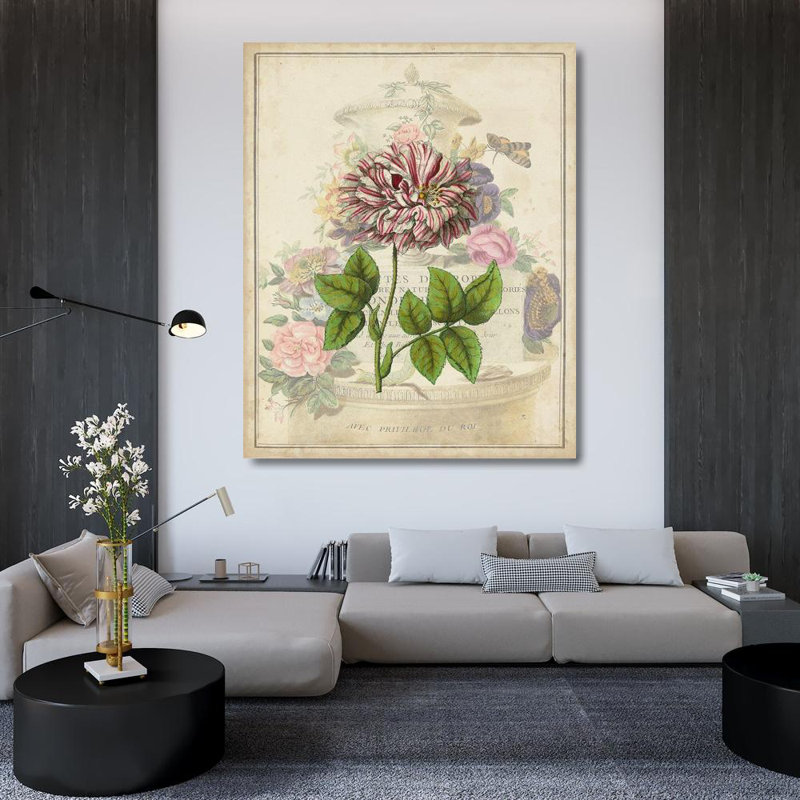 Art sur toile tendue Lark Manor ™ Vision Studio, titré: ex-libris rose rétro, H 44 po x l 36 po