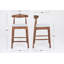 Tabourets de comptoir en bois massif de style moderne Mid-Century 24 po, tabourets de comptoir rembourrés avec pieds en bois pour îlot de cuisine Bar (structure en noyer et coussin Gtey clair)
