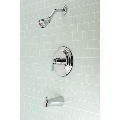 Robinet de baignoire et douche à pression équilibrée à poignée simple Kingston Brass NuvoFusion