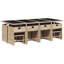  Ensemble de salle à manger de patio 12 pièces, beige, blanc crème-933702391