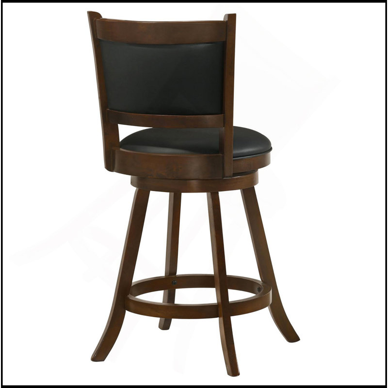 Tabouret pivotant en bois de châtaignier et noir (ensemble de 2)