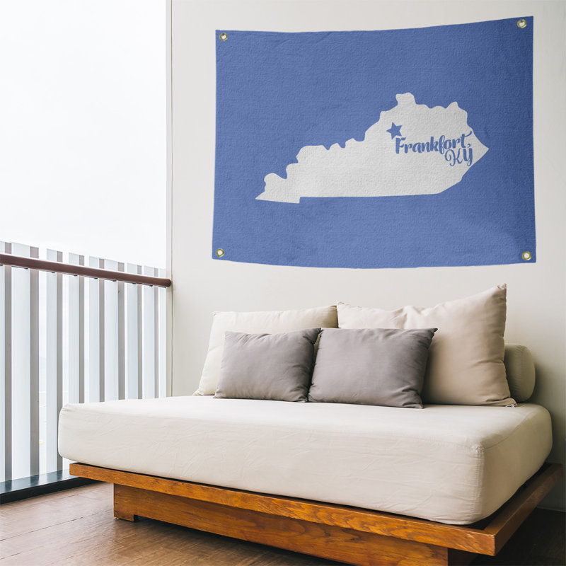 Tapisserie murale frankfort kentucky, H 50 po x l 59 po, Bleu