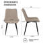 Ensemble de 4 chaises de salle à manger rembourrées modernes avec dossier rembourré et pieds en métal