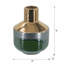 D6X8 "Vase décoratif en céramique arrondi avec finition bronze / argent / vert dégradé