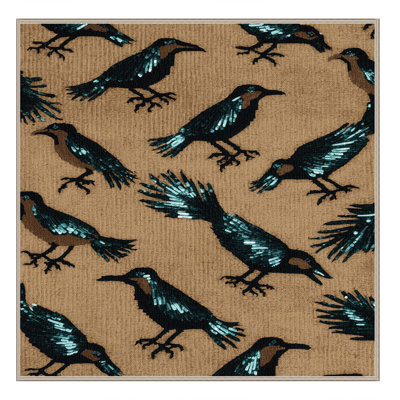 Washable Shiny Cowbird Birds Area Rug