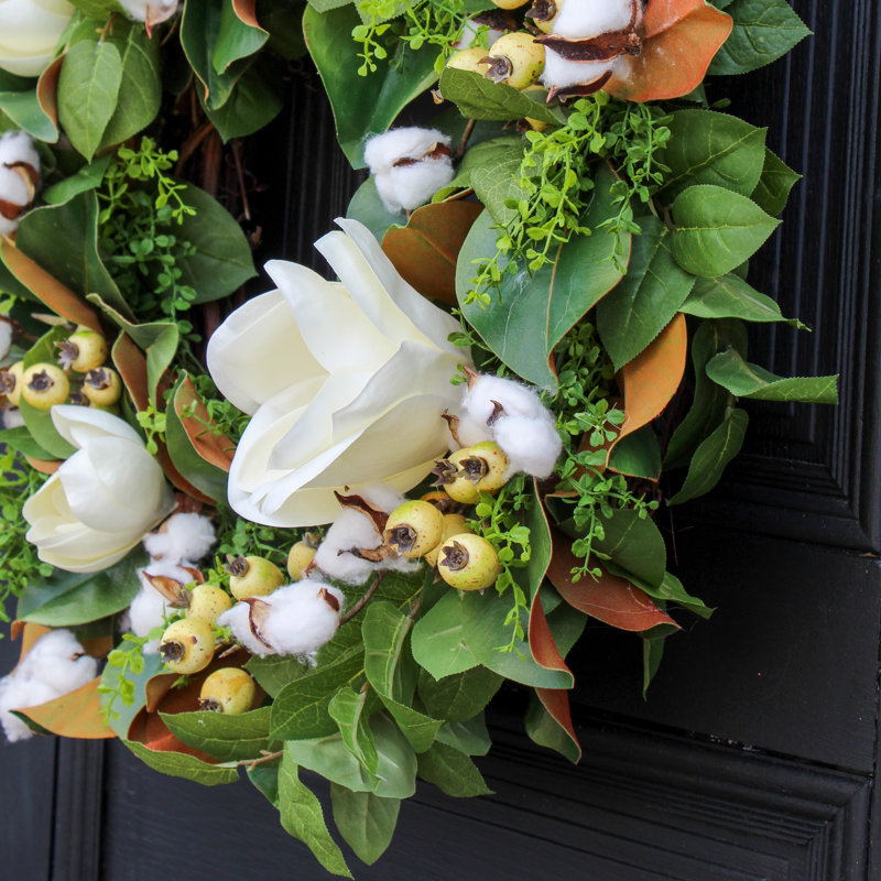 Couronne en coton Real Touch Magnolia Spring, 26 po