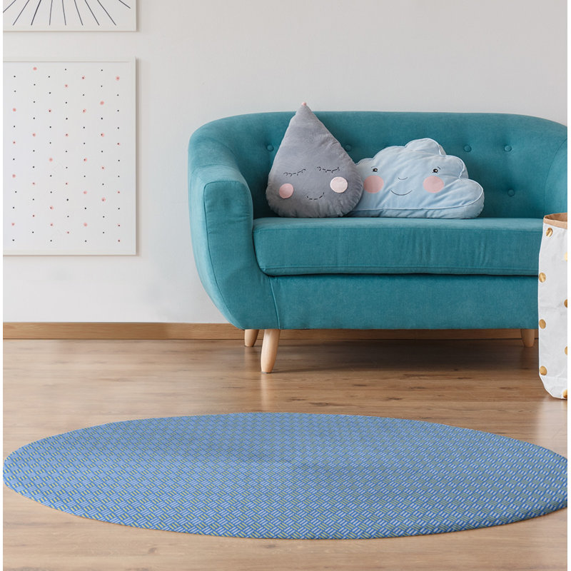 Chenille Striped Indoor Rug, Round 5'