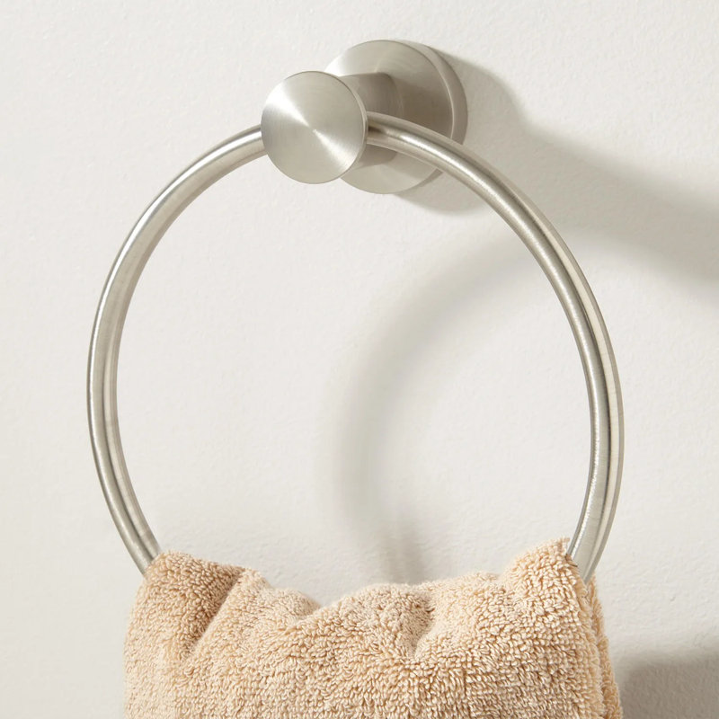 Prague Collection Wall-Mount Towel Ring, Brushed Nickel