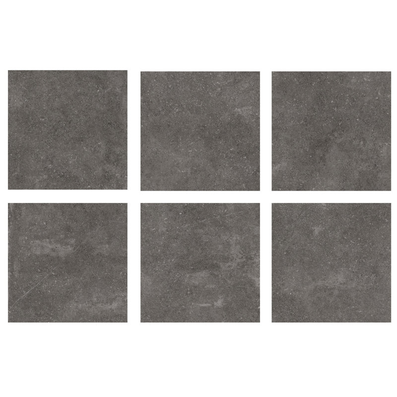 Carreau de mur et de sol en porcelaine aspect pierre 24 po x 24 po Ambience, Gris foncé