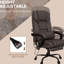 Fauteuil inclinable vibrant Vibration Massage, similicuir brun, hauteur réglable, repose-pieds réglable de 6 pieds, inclinable, repose-pieds, revêtement