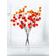 Arrangement artificiel de boules de billy orange et rouges dans un vase