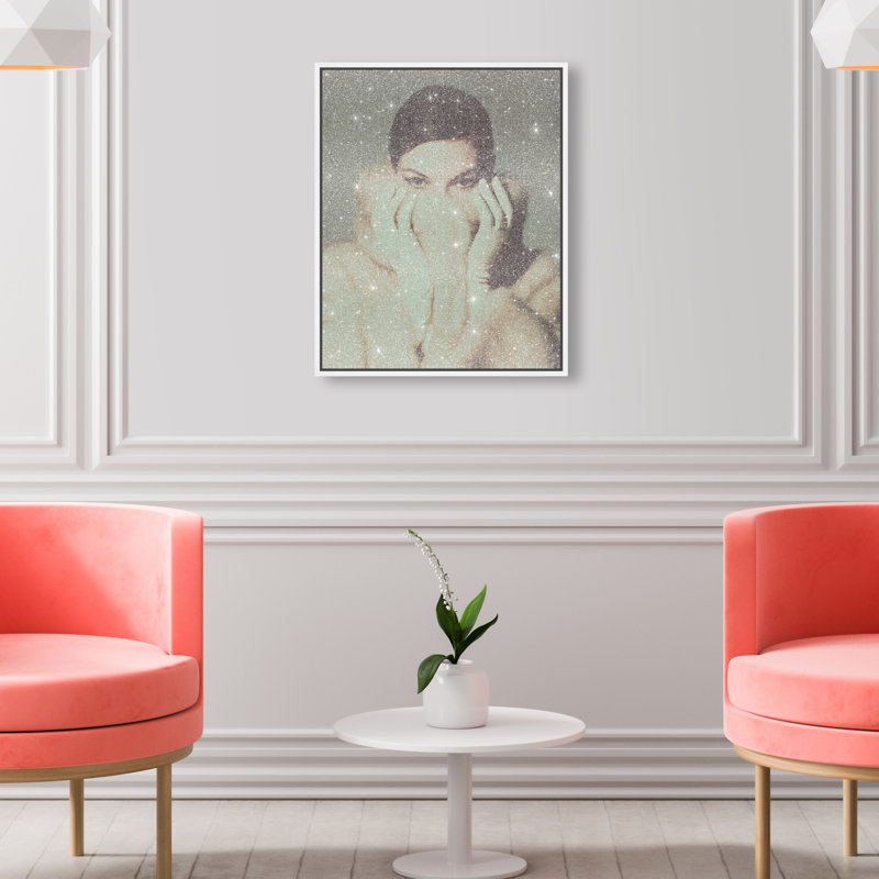 Hidden Expression Print by Oliver Gal, 25"H x 21"W, White Floater Frame