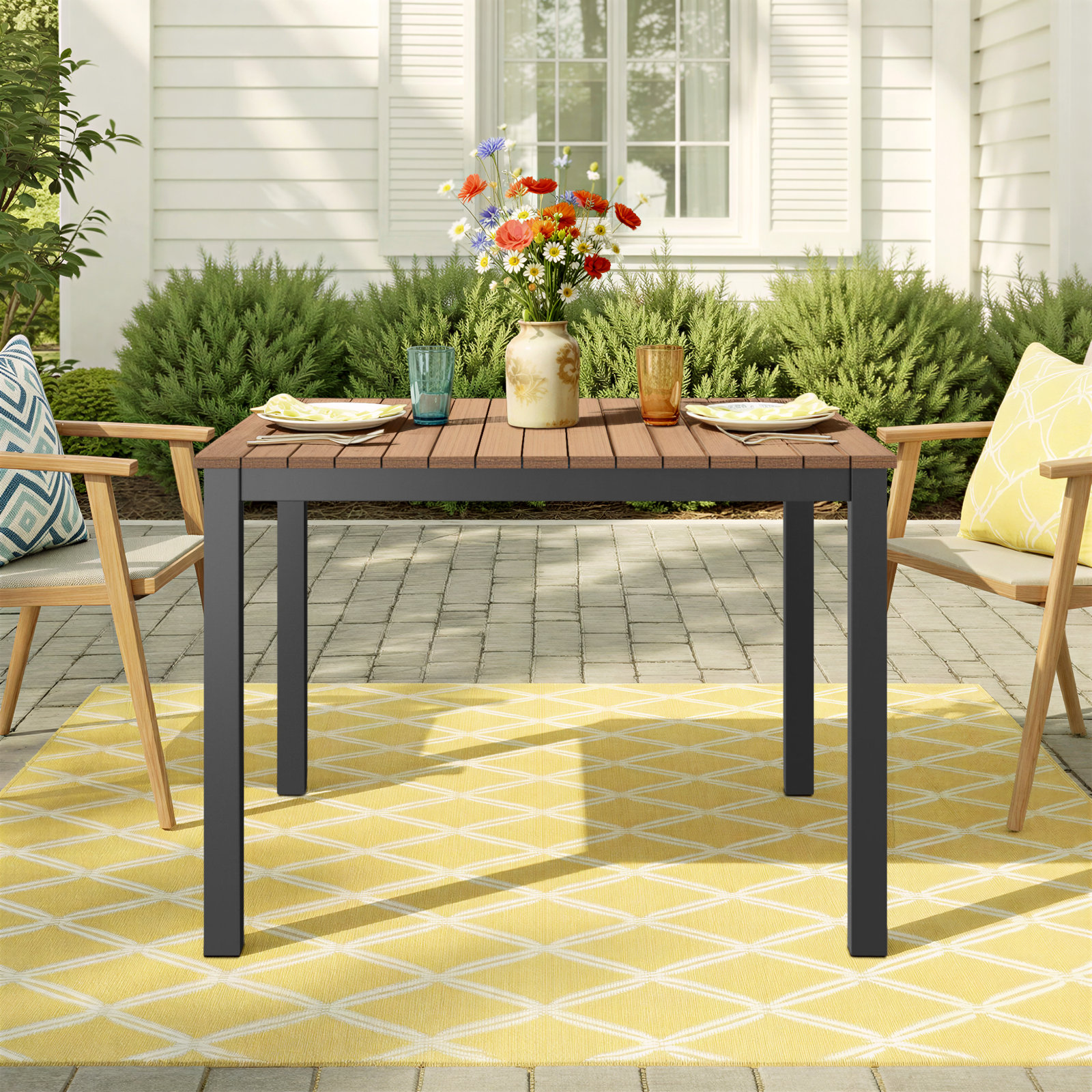 Townsend 41" Patio Dining Table, 41" W x 41" L x 29" H, Brown