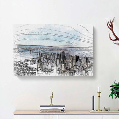 View Of San Francisco In Abstract - Wrapped Canvas