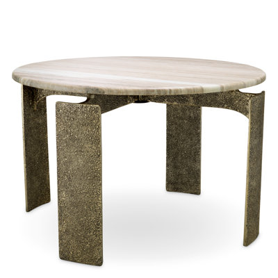 Dining Table Bodega Round Antique Brass Finish