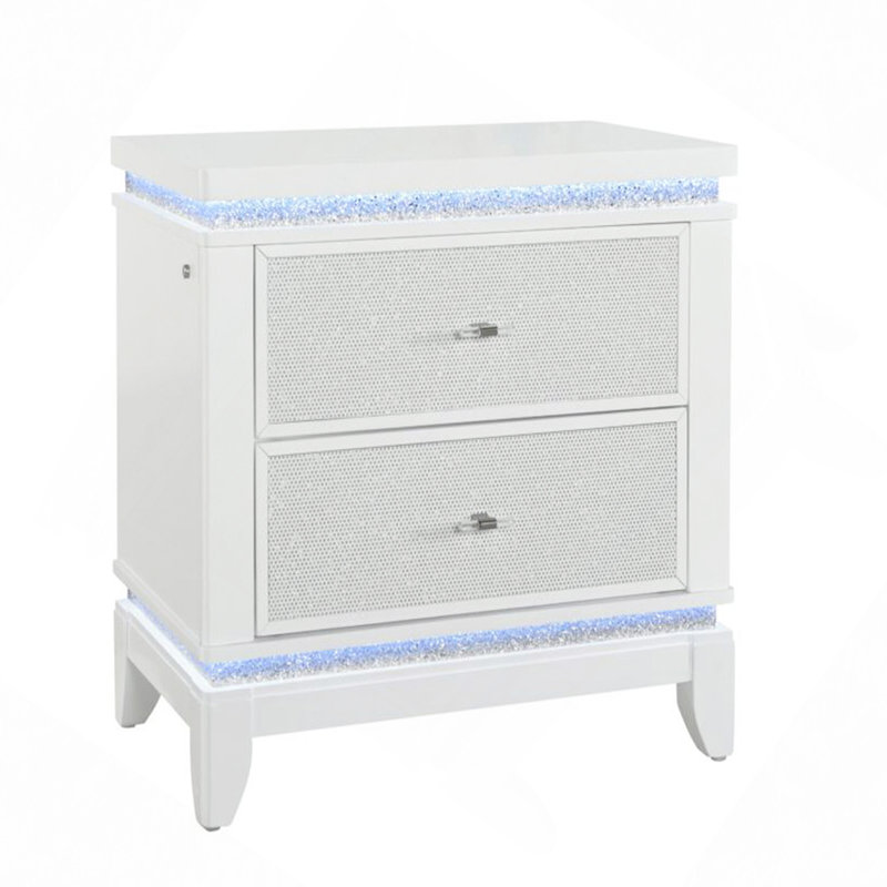 Modern Silver Champagne Bedside Table