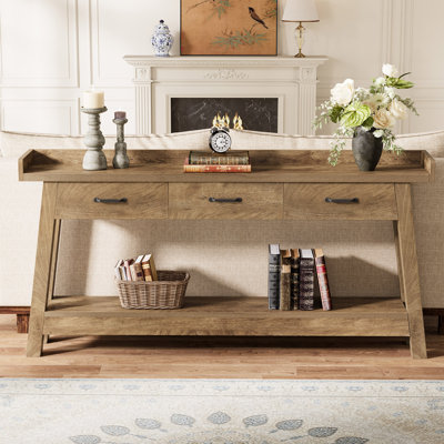 70.9-Inch Sofa Console Table with 3 Drawers