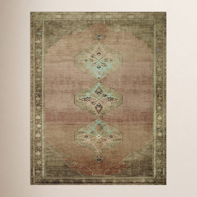 Magnolia Home By Joanna Gaines X Loloi Sinclair Machine Washable Clay / Tobacco Area Rug, Rectangle 5' x 7'