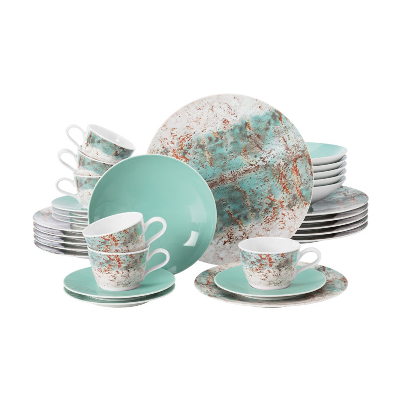 Life Diversity Porcelain China Dinnerware Set 30 Piece - Service for 6