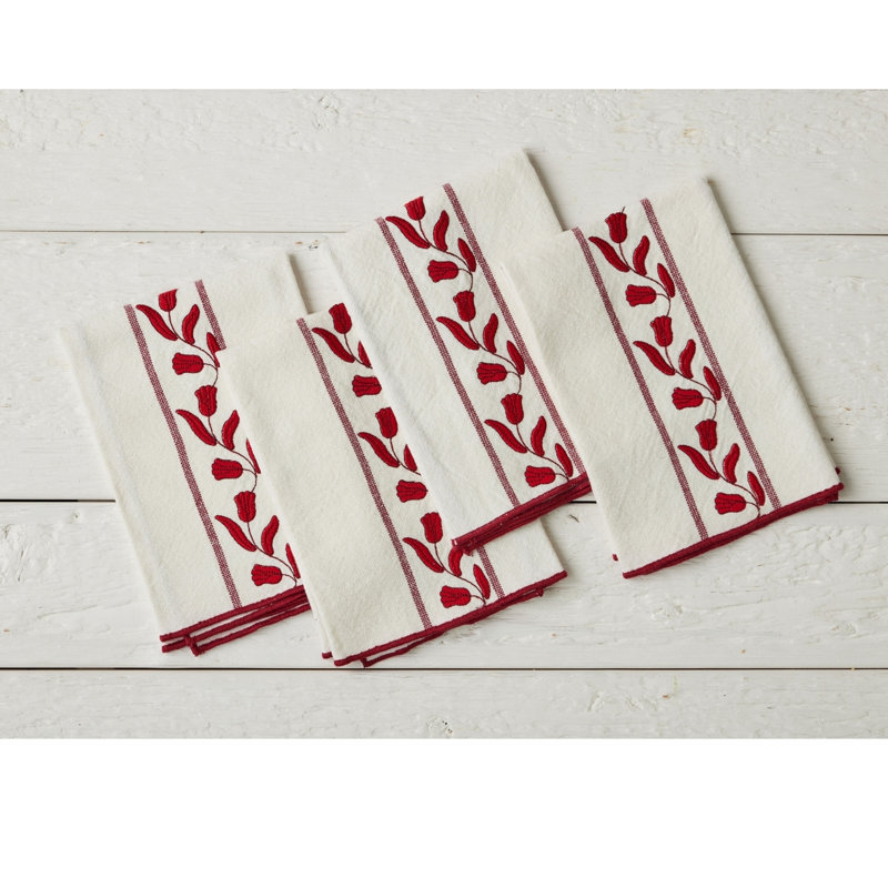 Dinner Napkins Tulip, Merlot Red