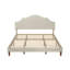 Très grand lit plateforme tapissier avec tête de lit ajustable, rembourré en tissu de lin, lit plateforme simple de style moderne sans sommier, facile à assembler, beige