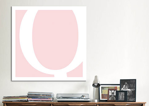 « the type »-impression sans cadre sur toile, Q, H 18 po x l 18 po x P 1,5 po