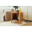 Table basse rotative moderne avec rotin et rangement caché, parfaite pour les espaces de vie élégants et fonctionnels.