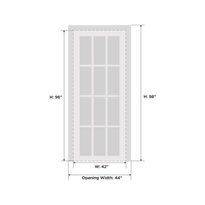 Portes à panneaux en bois, 42 po x 96 po, French Door
