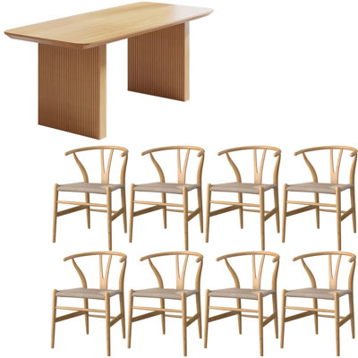 Ensemble de table à manger moderne et simple en bois massif