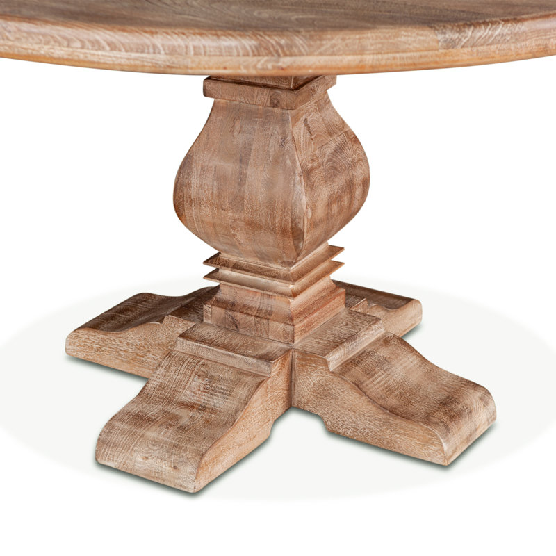 San Rafael Round Solid Wood Dining Table, 30" H x 60" W x 60" D, Brown