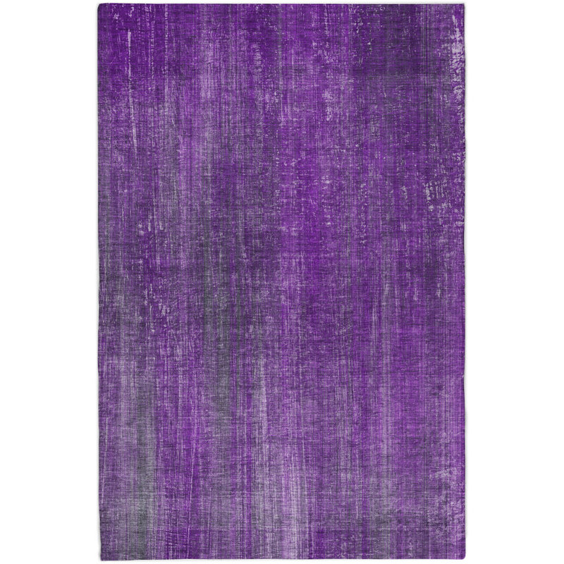 Premium Machine Washable Dream Shag ADS552 Striped Rug, 3' x 5', Purple