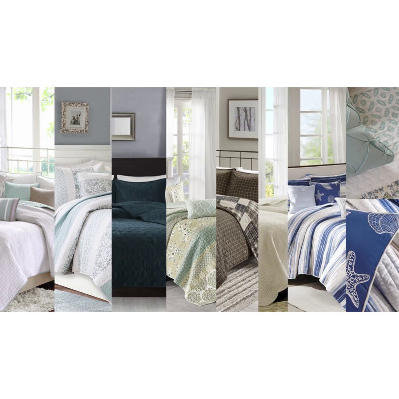 Ivory and Taupe King Microfiber Reversible Quilt Set
