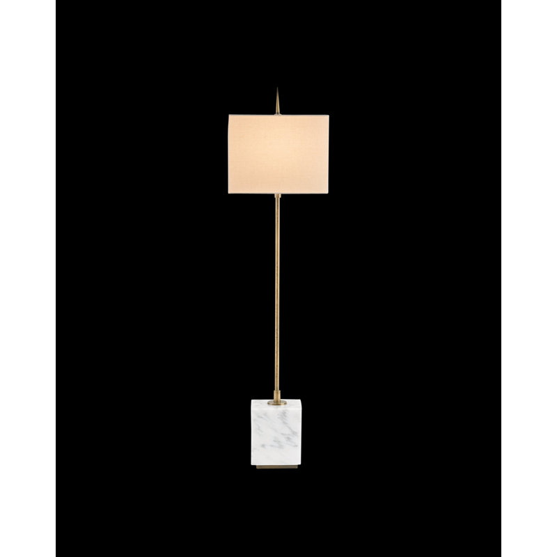 Thompson Buffet Table Lamp, Brass/White