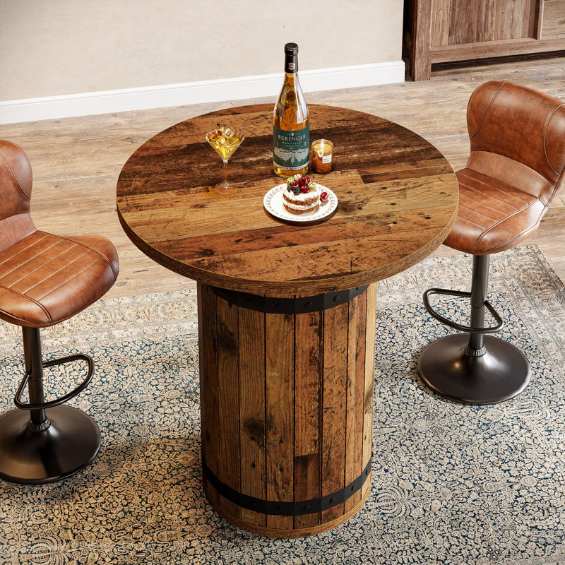 Round Dining Table, Dark Brown