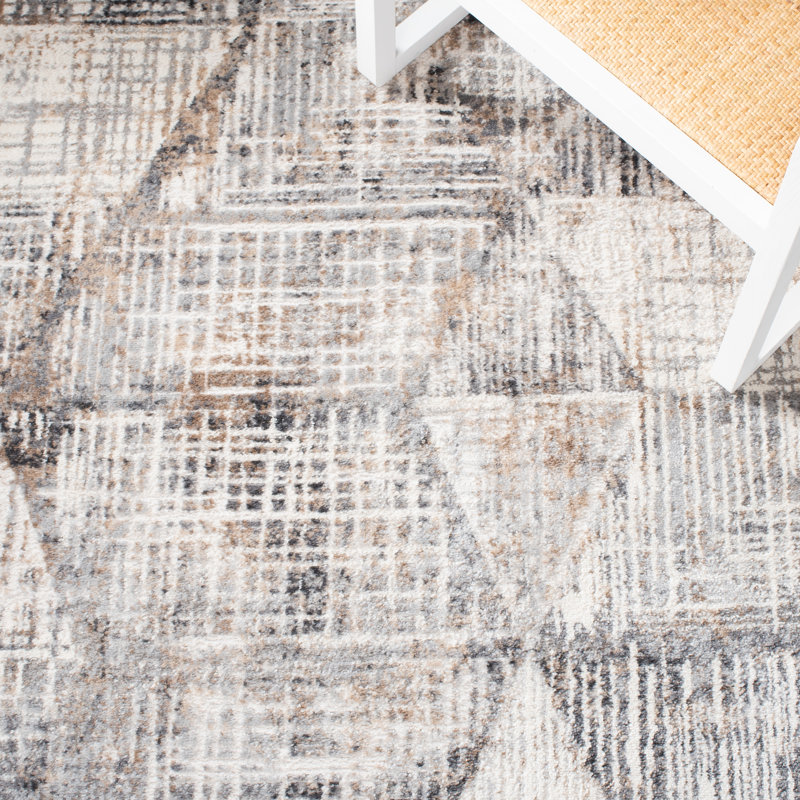 Shivan 100 Performance Abstract Rug, Round 6'7"