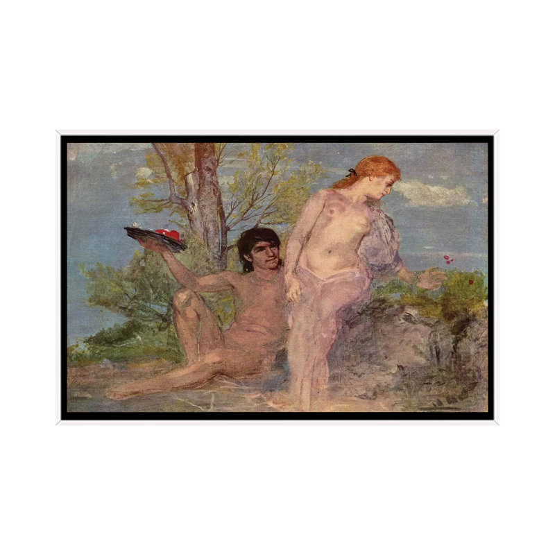 Idylle - ABQ61, H 18 po x l 26 po, Impression sur toile flottante sans passe-partout, Blanc