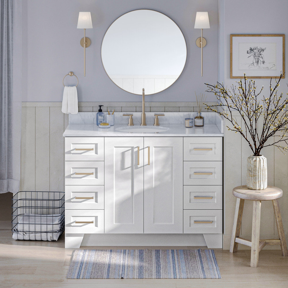 Sawyer 48'' Solid Wood Single Bathroom Vanity Base Only, Base Cabinet without Top Canora Grey Base 