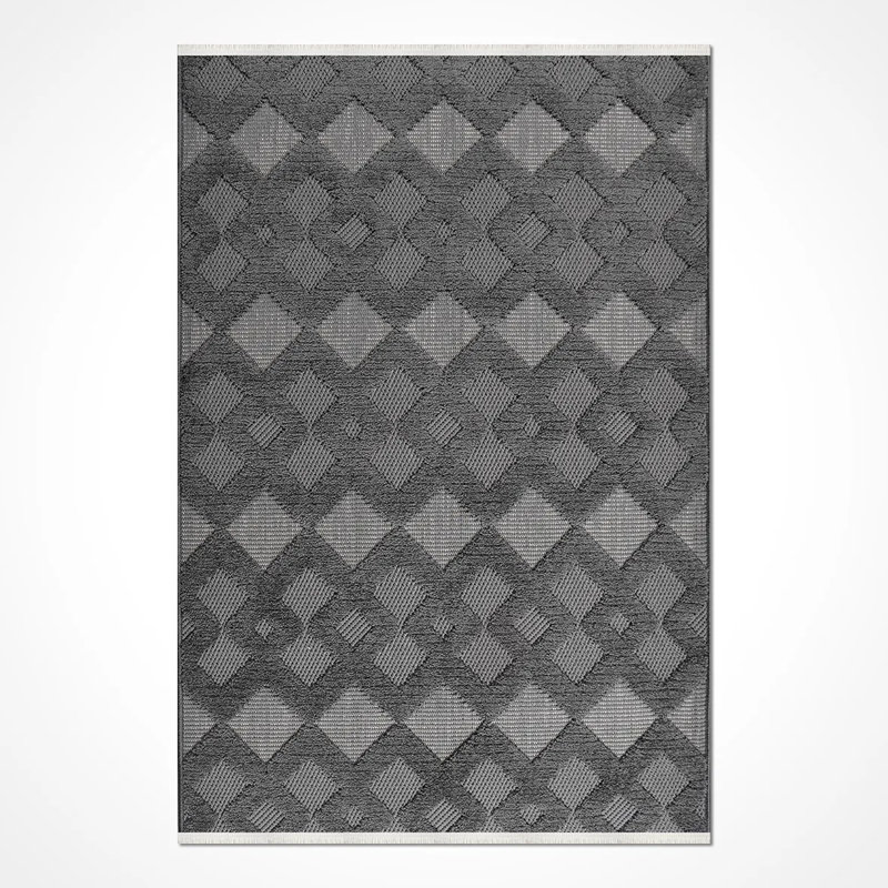 Tapis jaune en polyester moderne Reston résistant aux taches Facile à nettoyer, 2,6 pi x 5 pi