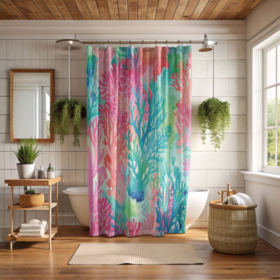 Rideau de douche standard 1 pièce Watercolor Paradise