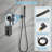 10 Inch Wall Mounted Shower System Rain Mixer Shower Combo Set Square Shower Head with Hand Shower-102193238