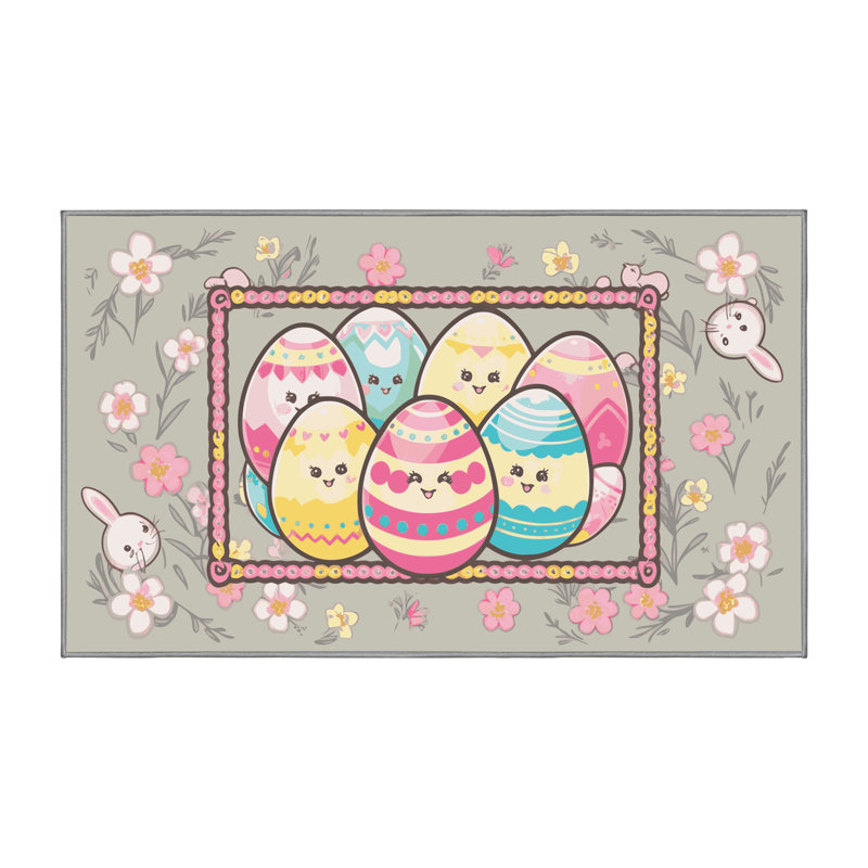 The Holiday Aisle® Easter Spring Holiday Rug, Rectangle 4' x 6'