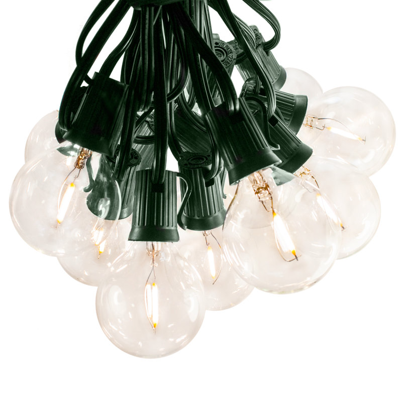 Guirlande de 25 lumières sphériques d'extérieur Hinman, Fil vert, G50