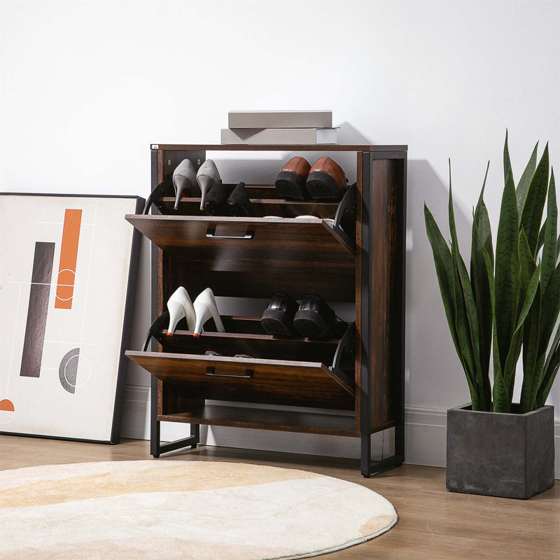 12 Pair Flip Down Shoe Storage