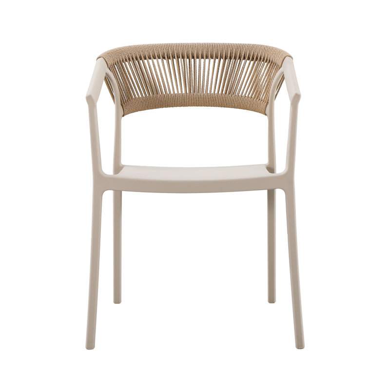 Ixia Outdoor Stacking Patio Dining Armchair, Beige