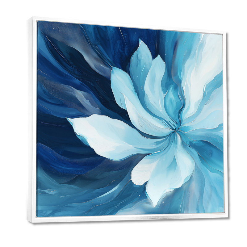 Éternelle mélodie de tulipe bleue II - impression d'art mural tulipe, 16" H x 16" W, Floater Framed Print without Mat, White