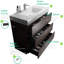 Meuble-lavabo de salle de bain 36 po - Noyer, lavabo blanc, rangement colossal, lavabo d'installation élégant et moderne, fusion de finition, pièce clé-1404941345-1404941347-1404941358