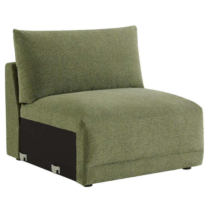Bodhild Boucle Upholstered Accent Chair, Green 100% Polyester