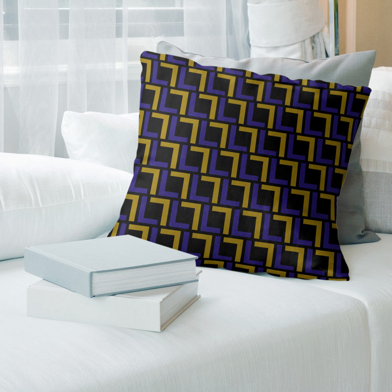 Housse de coussin Baltimore Football Luxury, 26 po x 26 po, Noir/jaune, Croisé en coton