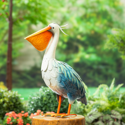 Majestic Metal Pelican Statuary