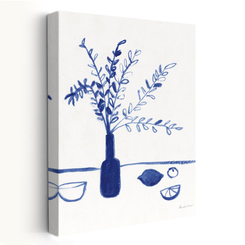 «Greek Island Dreaming II - Blue Bottles Bowl Branches», H 24 po x l 16 po